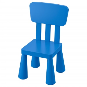 Детский стул для дома/улицы IKEA MAMMUT синий 603.653.46