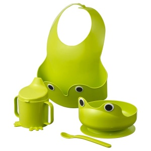 Набор детской посуды IKEA MATA 4 предмета зеленая 400.848.61