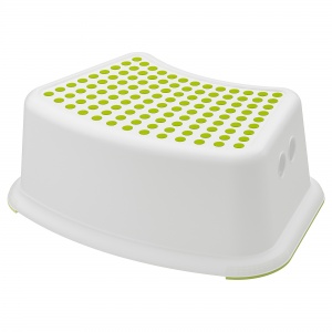 Табурет детский IKEA FORSIKTIG белый зеленый 602.484.18