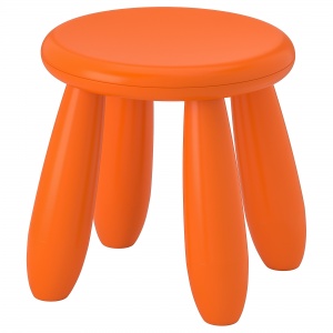 Табурет дитячий IKEA MAMMUT для дому та вулиці помаранчевий 503.653.61