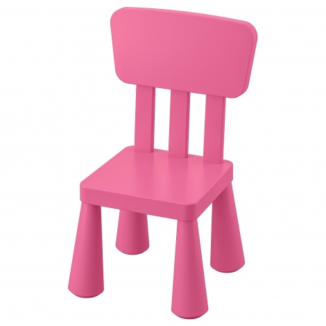 Детский стул ИКЕА МАММУТ для дома/улицы, розовый