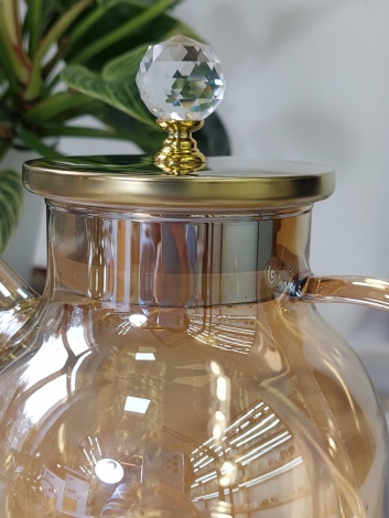 Чайник заварочный стеклянный Olens "Золотая жемчужина", 1500мл, 102-377
