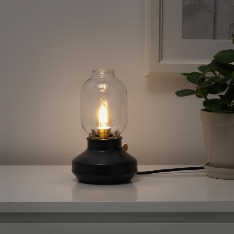 LED лампа E14 200 лм, регулировка яркости/свечевидная коричневая, прозрачное стекло ROLLSBO IKEA 704.082.46