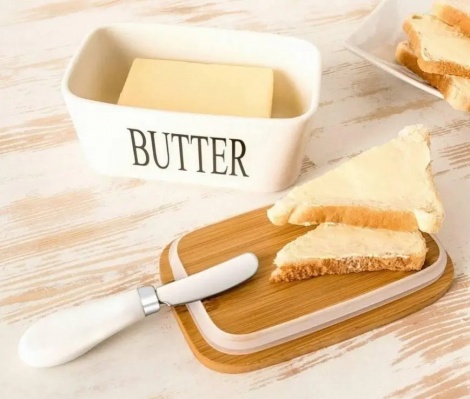 Масленка с ножом Olens "Butter", белая, O8030-144