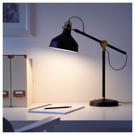 Настольная лампа IKEA RANARP рабочая черная 503.313.85